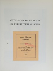 Catalogue of watches in the British Museum