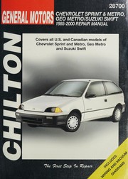 Chevrolet Metro/Sprint/Swift, 1985-00 (Haynes Repair Manuals)